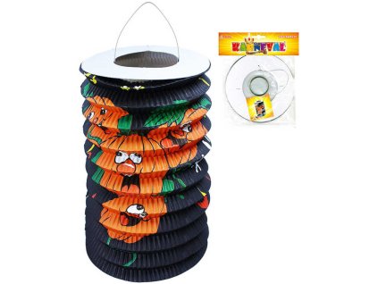 KARNEVAL Lampion Veselé dýně oválný papírový 15cm na svíčku