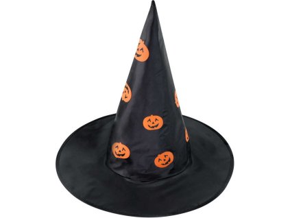 KARNEVAL Klobouk čarodějnický dýně černý *KARNEVALOVÝ DOPLNĚK*
