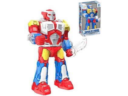 Robot bojový se zbraní 30cm na baterie Světlo Zvuk 2 barvy