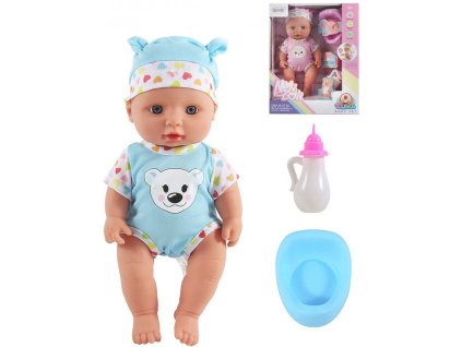 Panenka miminko 30cm set s doplňky pije čůrá na baterie Zvuk 2 barvy