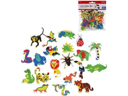 Samolepky pěnové zvířátka ZOO set 100ks v sáčku