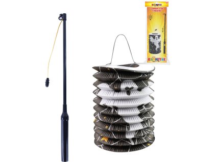 Lampion válec 15cm Halloween duch na svíčku / žárovku s hůlkou na baterie Světlo