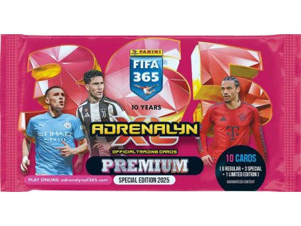 PANINI FIFA 365 24/25 Sběratelské karty Premium 10ks Adrenalyn XL booster