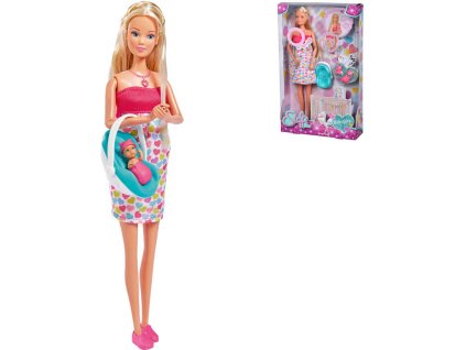 SIMBA New Born Baby set Panenka Steffi maminka s miminkem na baterie Zvuk