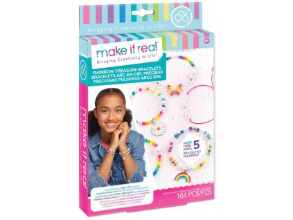MAKE IT REAL Náramky Rainbow Treasure kreativní set výroba dětské bižuterie