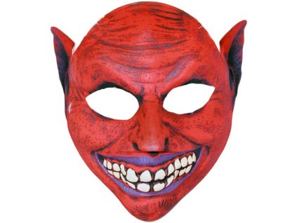 KARNEVAL Maska čerta červená textilní pro dospělé KARNEVALOVÝ DOPLNĚK