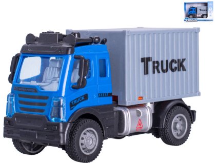 Auto nákladní truck s kontejnerem zpětný chod modro-šedé plast