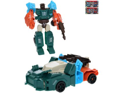 Auto závodní/robot Deformation Warrior transrobot set 2ks s doplňky 3 barvy