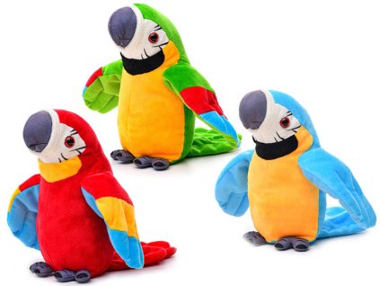 PLYŠ Pták papoušek 15cm 3 barvy *PLYŠOVÉ HRAČKY*