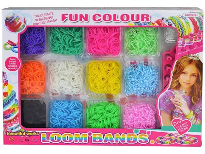 UDĚLEJ SI NÁRAMEK Gumičky barevné LOOM BANDS 2400ks + tkalcovský stav