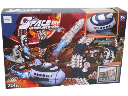 Dráha vesmírná na zeď na přísavku set s raketoplánem a doplňky na baterie