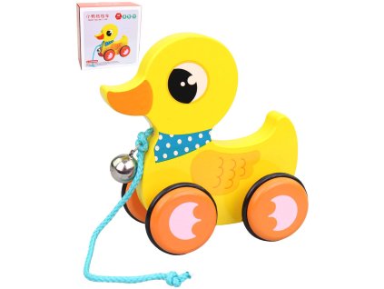 DŘEVO Tahadlo kačenka zvířátko tahací s rolničkou *DŘEVĚNÉ HRAČKY*