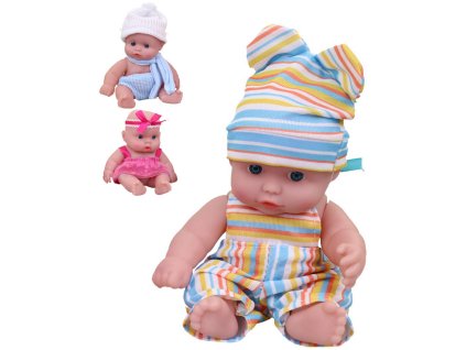 Panenka miminko v šatičkách 17cm 3 druhy plast
