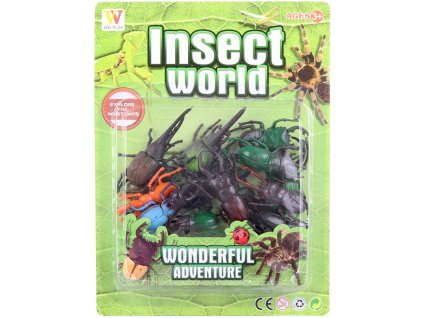 Zvířata brouci mix 6cm plastové figurky zvířátka set hmyz na kartě