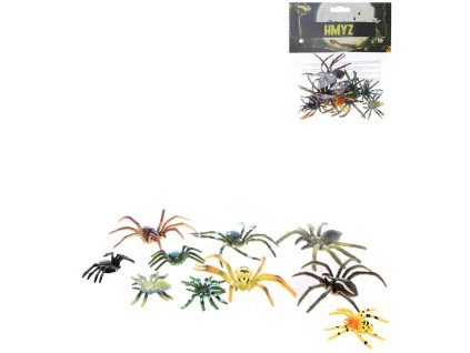 Zvířata pavouk mix 6cm plastové figurky zvířátka set 10ks blistr