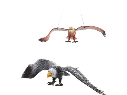 Pták orel 38cm plastové zvířátko na gumě k zavěšení 2 barvy plast