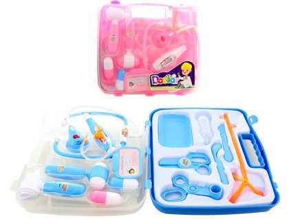 Doktorka dětské lékařské potřeby v kufříku na baterie Světlo Zvuk 2 barvy