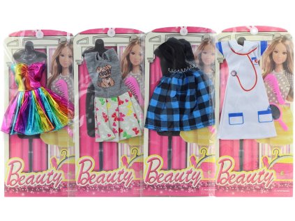 Obleček šatičky doplněk pro panenku 4 druhy