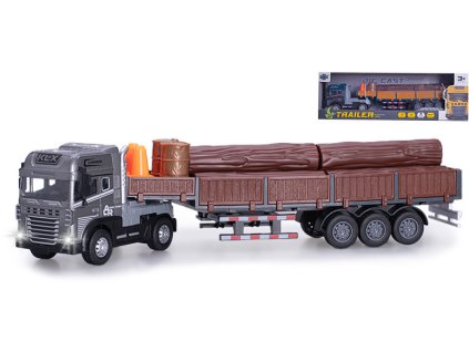 Auto přepravník dřeva set s kládami a doplňky na baterie Světlo Zvuk 2 barvy kov