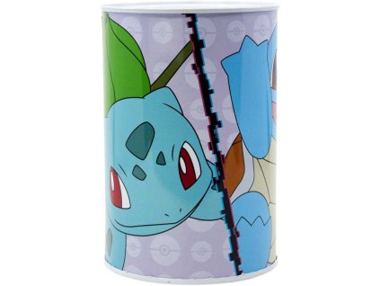 Pokladnička válec Pokémon 10x15cm dětská kasička kovová