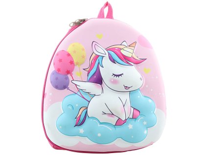 Batoh dětský holčičí Jednorožec 28x30x3cm s poutkem na zip plast/textil