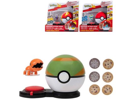 ORBICO Hra Surprise Attack herní set Pokémon + Pokeball s doplňky 3 druhy