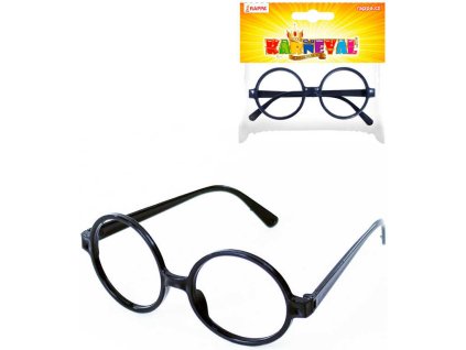 KARNEVAL Brýle čarodějnické kulaté černé *KARNEVALOVÝ DOPLNĚK*