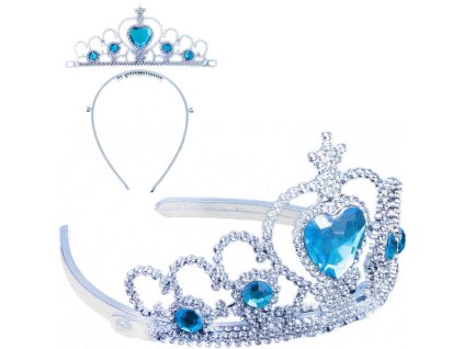 KARNEVAL Korunka zimní princezna s kamínky plast *KARNEVALOVÝ DOPLNĚK*