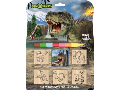 JIRI MODELS Razítka 5+1 s pop-up voskovou Dinosauři