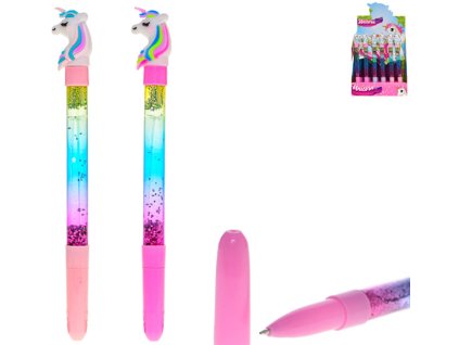 Propiska dětská jednorožec s tekutinou se třpytkami 2 barvy