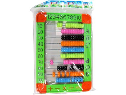 Počítadlo plastové vyukové kuličkové 100 kuliček