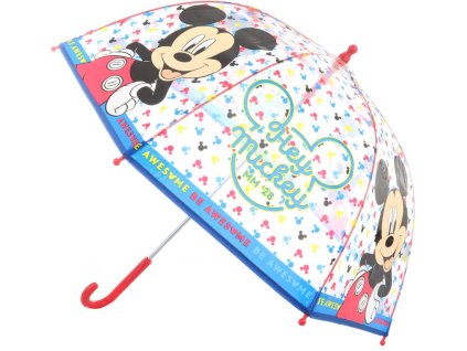 Deštník dětský Disney Mickey Mouse 70x70x64cm průhledný manuální
