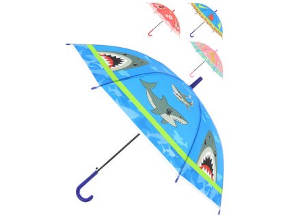 Deštník dětský vystřelovací 69x78cm s obrázkem 4 druhy v sáčku