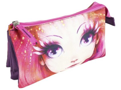 Školní holčičí penál Nebulous na zip 3 kapsičky 23x13cm