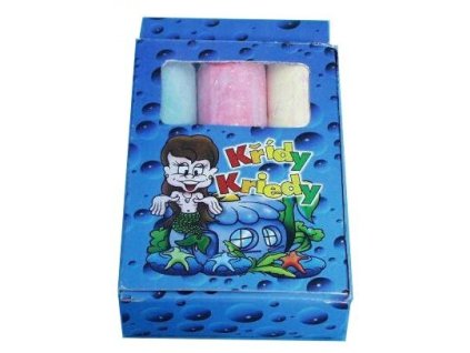 Křídy chodníkové barevné kulaté Set 3ks 3 barvy v krabičce na chodník