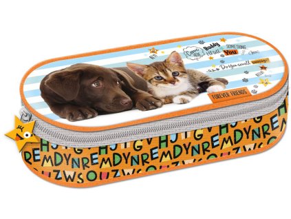 Penál oválný Forever Friends dětské školní pouzdro na zip