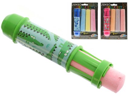 GRAFIX Křídy barevné chodníkové set 3ks s držákem na křídu 3 barvy na kartě