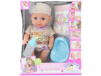Panenka miminko 28cm s nočníkem a lahvičkou na baterie pije čůrá Zvuk