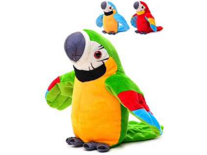 PLYŠ Pták papoušek 21cm 3 barvy *PLYŠOVÉ HRAČKY*