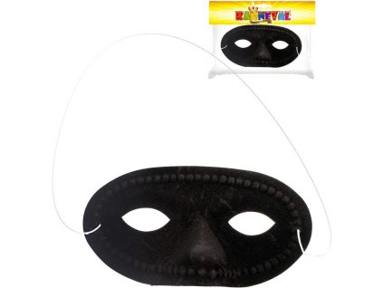 KARNEVAL Škraboška černá dospělá KARNEVALOVÝ DOPLNĚK