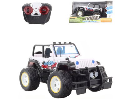 RC Auto terénní bílé off-road na vysílačku 1:16 na baterie Světlo