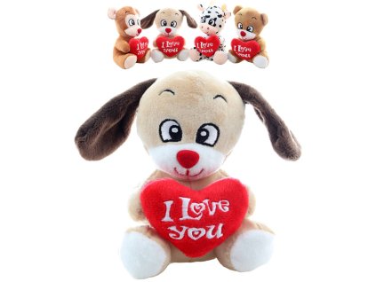 PLYŠ Zvířátko se srdíčkem I Love You 4 druhy *PLYŠOVÉ HRAČKY*