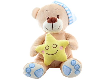 PLYŠ Medvídek s hvězdičkou 23cm modrá čepička *PLYŠOVÉ HRAČKY*
