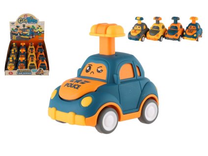 Auto/Autíčko zmáčkni a jeď plast 9cm na setrvačník 4 druhy 12ks v boxu