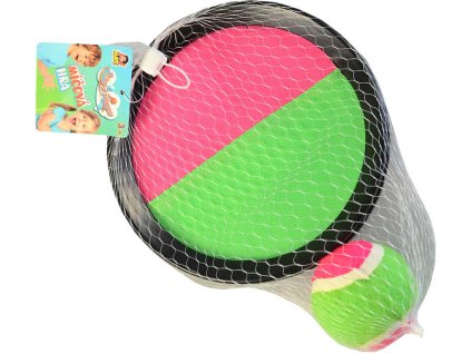 Hra Catch ball Lambada set 2 talíře s míčkem na suchý zip v síťce