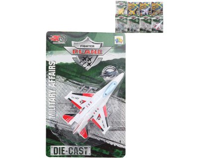 Letadlo kovový model 12cm vojenský bojový letoun 8 druhů na kartě