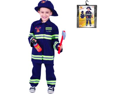 KARNEVAL Šaty hasič modrý vel. S (105-116cm) 4-6 let *KOSTÝM*