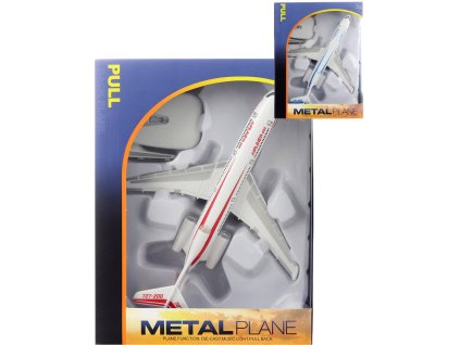 Letadlo bílé kovové zpětný chod se stojánkem na baterie 2 barvy Světlo Zvuk