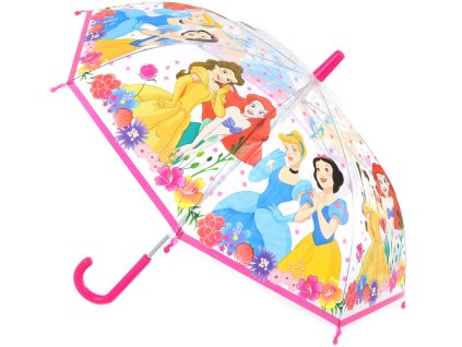 Deštník dětský Disney Princezny 60x65cm manuální transparentní holčičí