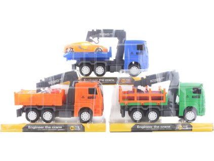 Auto pracovní s hydraulickou rukou na setrvačník set s doplňky 3 druhy plast